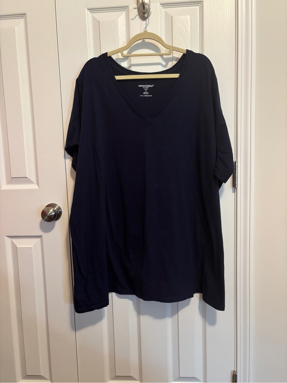 Woman Within Navy Blue V-Neck Tee